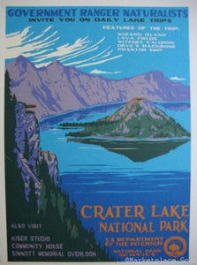 Wpa Crater Lake Poster 11x17 Mini Poster