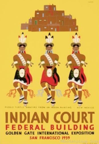 Wpa Indian Court Photo Sign 8in x 12in