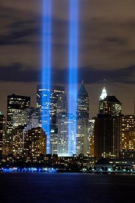 World Trade Center Tribute Lights Wtc Art poster tin Metal Print Wall Art