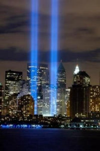 World Trade Center Tribute Lights Wtc Art Poster 11x17 Mini Poster