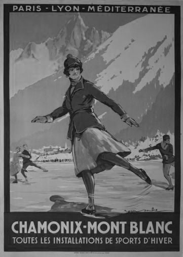 1St Winter Olympics poster Black and White poster for sale cheap United States USA