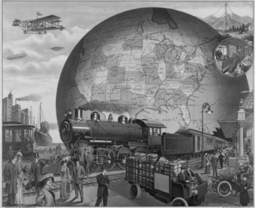 20Th Century Transport Poster Black and White Mini Poster 11"x17"
