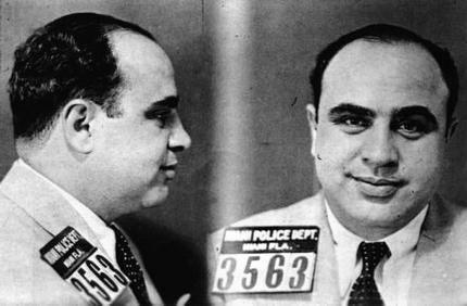 Al Capone Mug Shot Black and White Metal Poster Choose Style | The Poster Depot The Poster Depot
