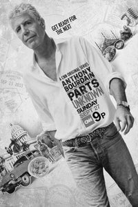 Anthony Bourdain Poster Black and White Poster 16"x24"