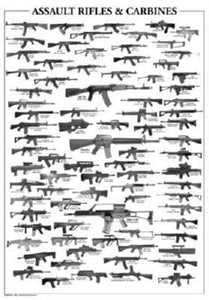 Assault Rifles Poster Black and White Poster 16"x24"