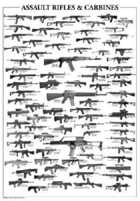 Assault Rifles Poster Black and White Poster On Sale United States