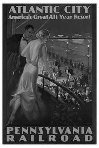 Atlantic City Poster Black and White Poster 16"x24"