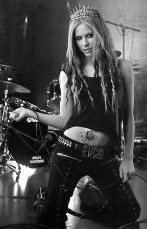 Avril Lavigne black and white poster