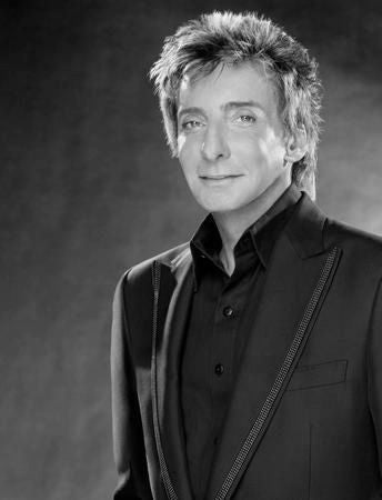 Barry Manilow black and white poster