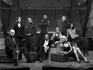 Battlestar Galactica black and white poster