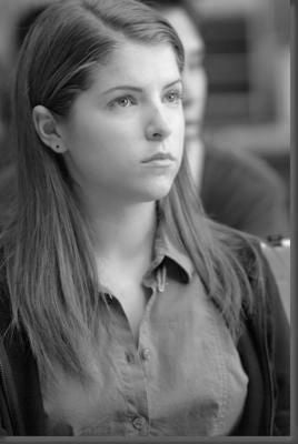Anna Kendrick black and white poster