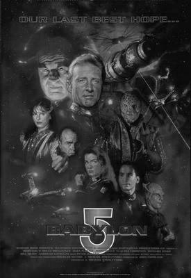 Babylon 5 Poster Black and White Poster 27"x40" The Poster Depot