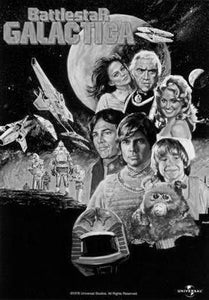 Battlestar Galactica black and white poster