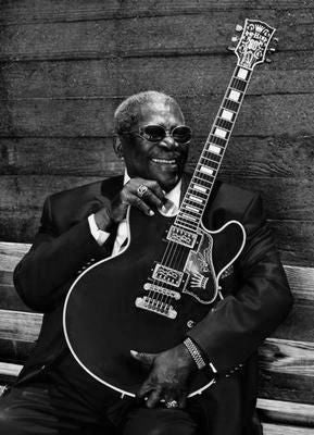 Bb King black and white poster
