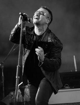 Bono black and white poster