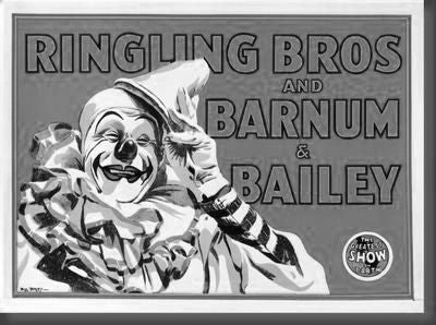 Ringling Bros. Circus poster Black and White poster for sale cheap United States USA