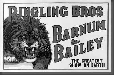 Ringling Bros. Circus poster Black and White poster for sale cheap United States USA
