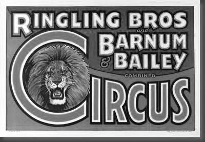 Ringling Bros. Circus Poster Black and White Mini Poster 11"x17"