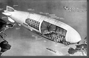 Graf Zeppelin Cutaway Poster Black and White Mini Poster 11"x17"