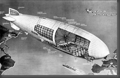 Graf Zeppelin Cutaway Poster Black and White Mini Poster 11