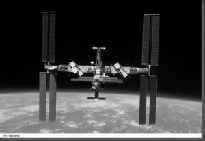International Space Station Poster Black and White Mini Poster 11"x17"