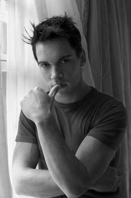 Jonathan Rhys Meyers black and white poster