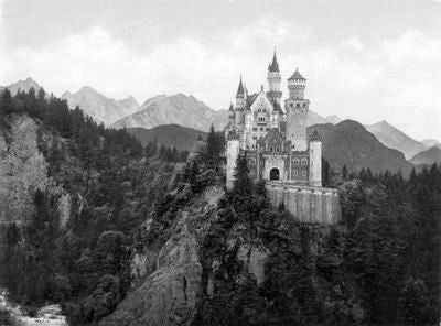 Neuschwanstein Castle Poster Black and White Mini Poster 11"x17"