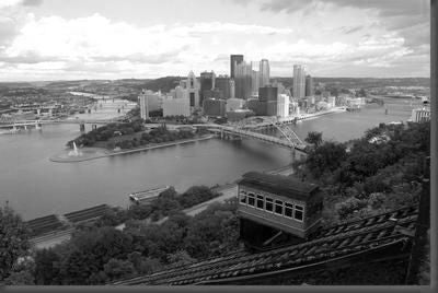 Pittsburgh Skyline Poster Black and White Mini Poster 11