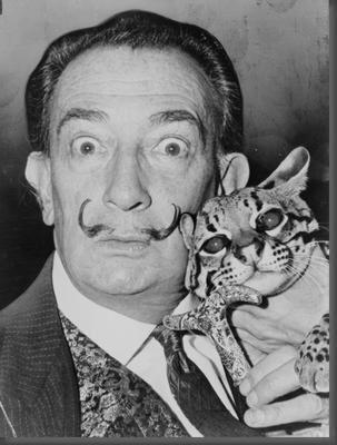 Salvador Dali black and white poster