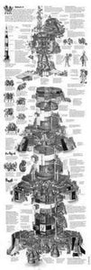 Saturn 5 Cutaway poster Black and White poster for sale cheap United States USA