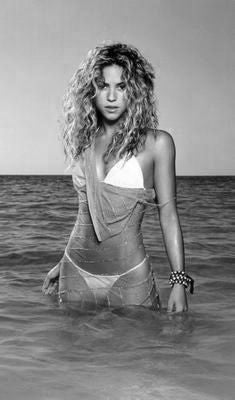 Shakira black and white poster