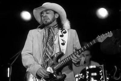 Stevie Ray Vaughn black and white poster