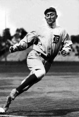 Ty Cobb black and white poster