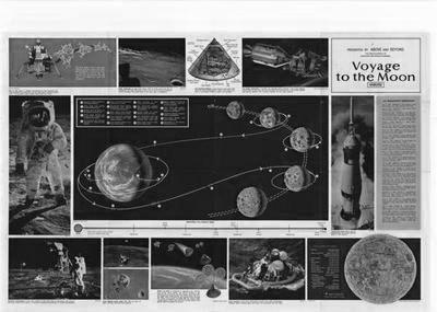 Voyage To The Moon black and white poster