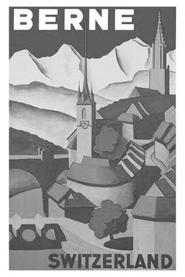 Switzerland Berne Poster Black and White Mini Poster 11"x17"