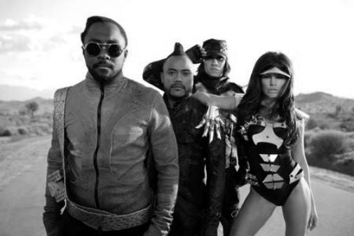 Black Eyed Peas black and white poster