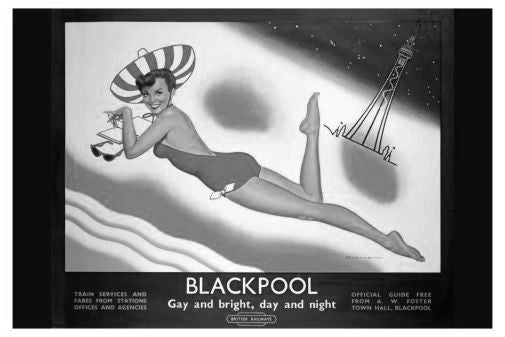 England Blackpool Poster Black and White Mini Poster 11