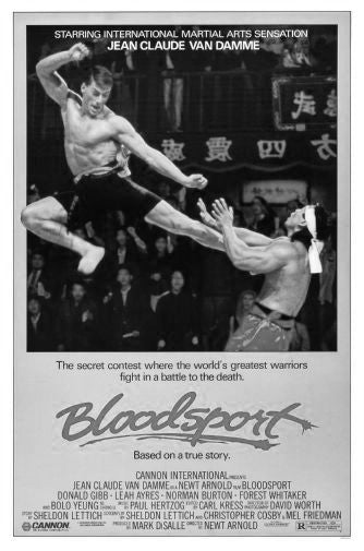 Bloodsport Black and White Poster 24