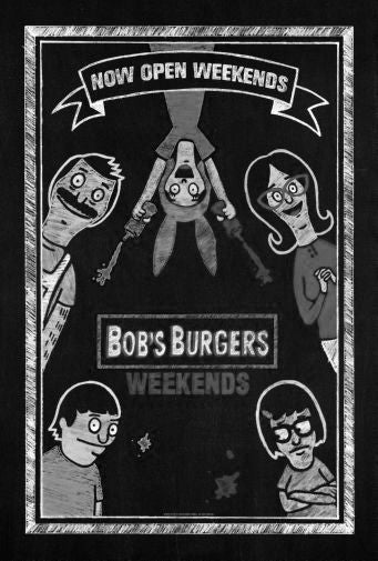 Bobs Burgers Poster Black and White Mini Poster 11