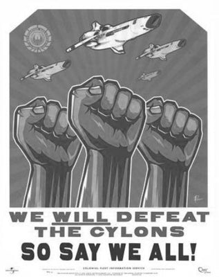 Battlestar Galactica Poster Black and White Mini Poster 11"x17"