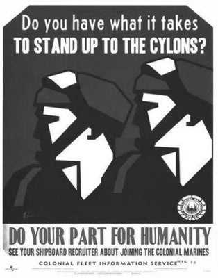 Battlestar Galactica Poster Black and White Poster 16"x24"