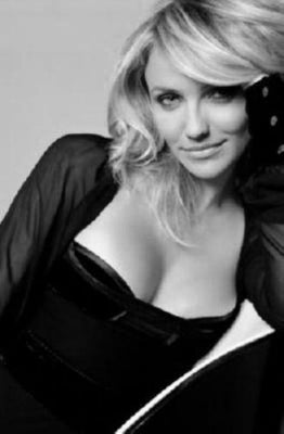 Cameron Diaz black and white poster
