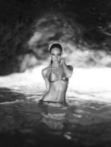 Candice Swanepoel Metal Poster Print 8in x 12in 12"x16" Black and White The Poster Depot