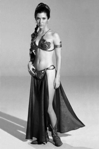 Carrie Fisher black and white poster