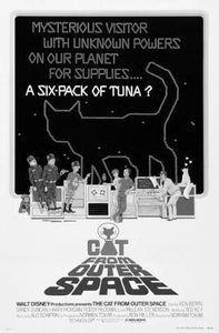 Cat From Outer Space black and white poster