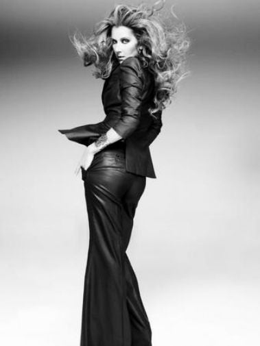 Celine Dion black and white poster