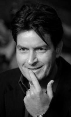 Charlie Sheen black and white poster