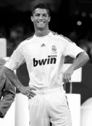 Christiano Ronaldo black and white poster