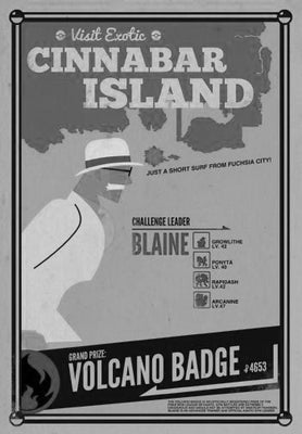 Cinnabar Island Poster Black and White Poster 24x36 The Poster Depot