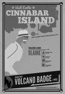 Cinnabar Island Poster Black and White Mini Poster 11"x17"